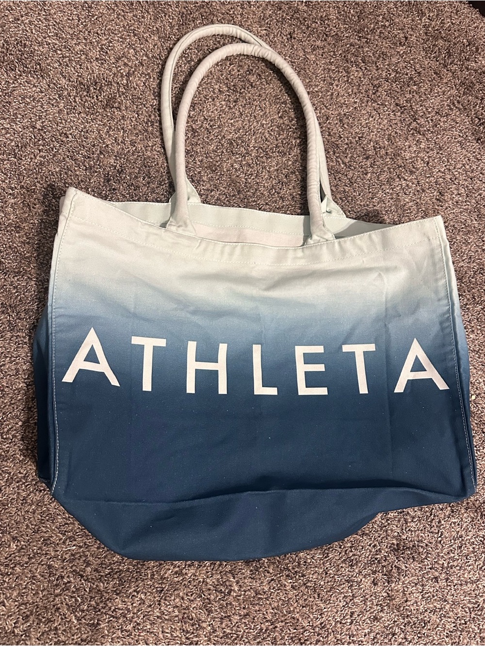 Athleta Ombre Navy to Light Blue Canvas Tote